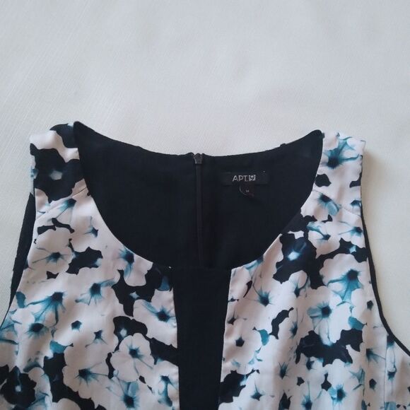 Apt. 9 Floral Pattern Lightweight Mesh High Low Sleeveless Blouse Women's Medium - Picture 6 of 14